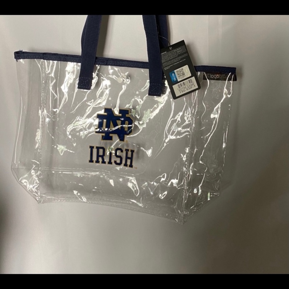 Notre Dame Tote NWT Clear Vinyl Woven Straps - Picture 4 of 4
